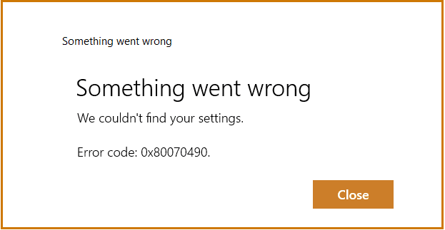 Windows Error Code 0x80070490