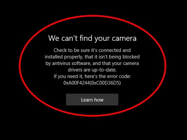 Windows Camera App Error Code 0xa00f4244